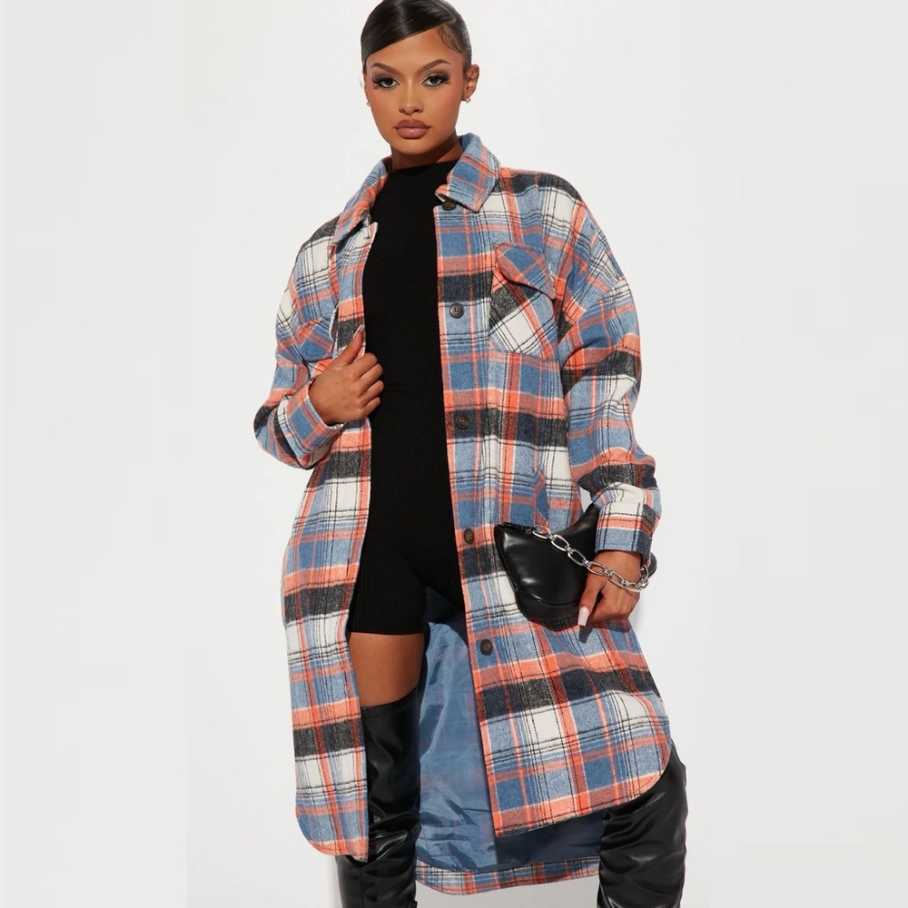 New NWT Women’s Fashion Nova Get Lost Shacket/Long Trench Coat/Jacket (Medium)